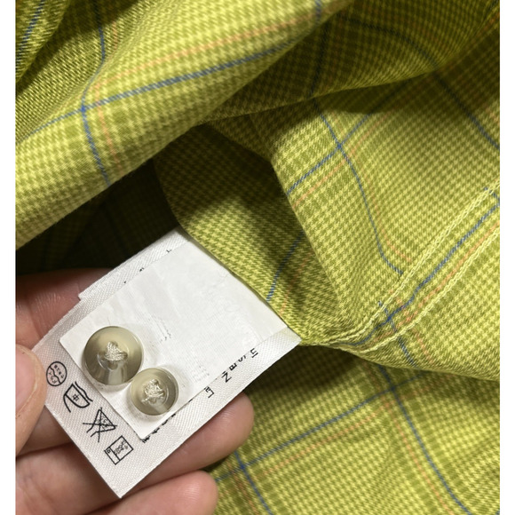 Eddie Bauer Button Down Shirt Mens Large Tall Plaid Cotton long Sleeve Green - Picture 5 of 13